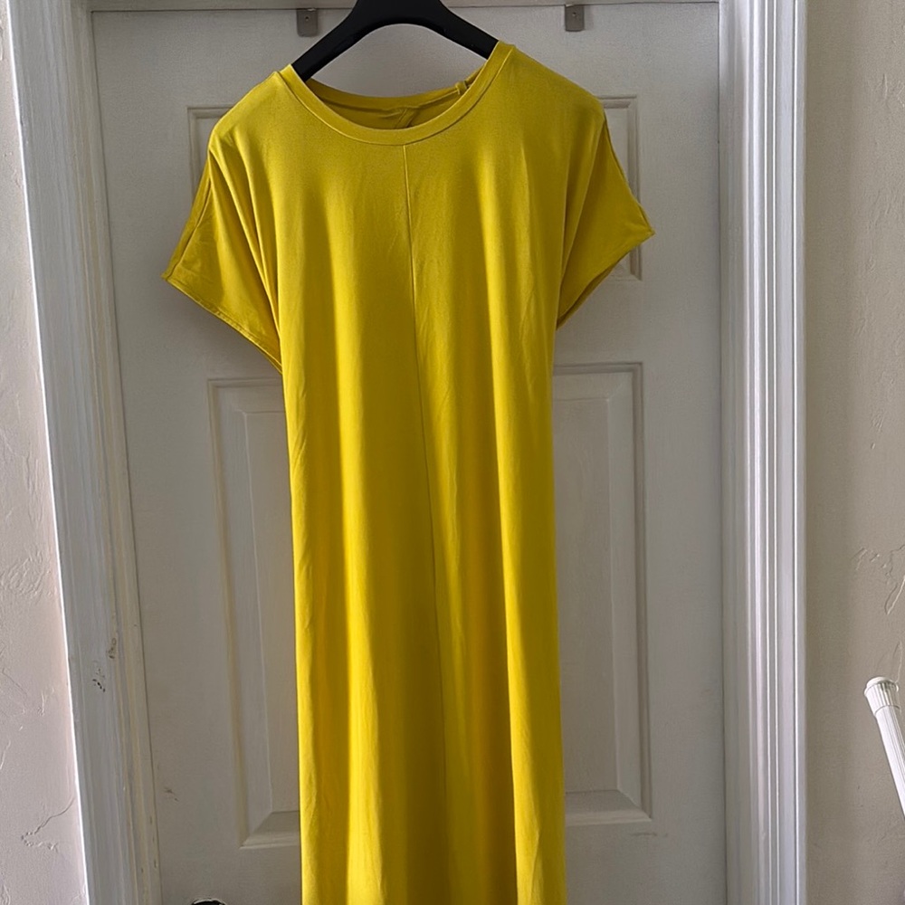 Universal Standard | Yellow belted divine jersey dress | Size S (14-16)